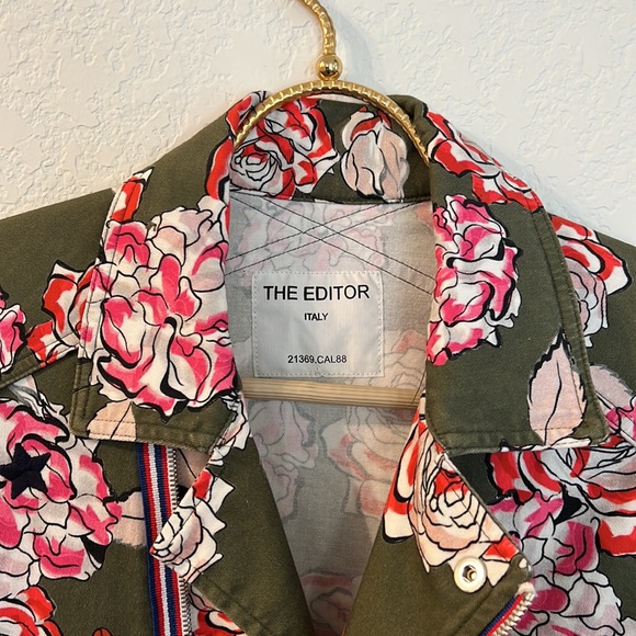 Designer The Editor Italy Military Green Floral “Calypso” Jacket in Medium - Picture 2 of 9